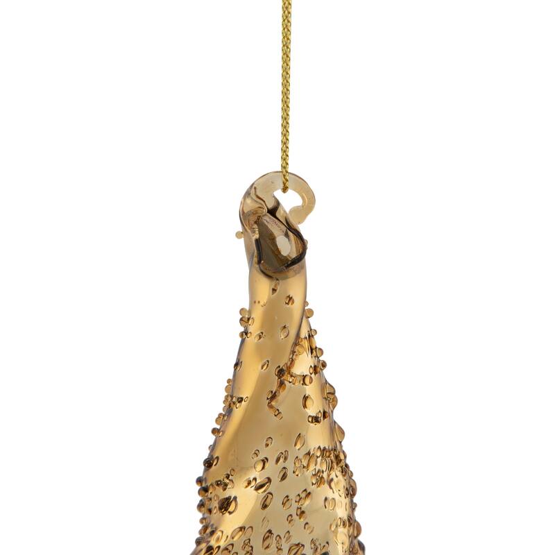 8.25" Shiny Gold Textured Finial Christmas Ornament