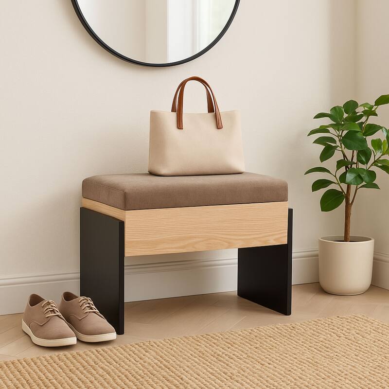 Modern Chenille Upholstered Bench with Foam Padding and MDF Frame