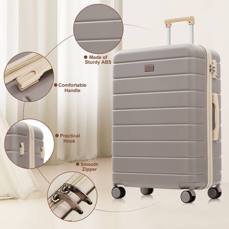 Premium ABS Travel Luggage Set,Three-Piece TSA Lock Suitcase Ensemble