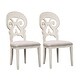 preview thumbnail 2 of 6, Farmhouse Reimagined Antique White with Chestnut Splat Back Side Chair (Set of 2)