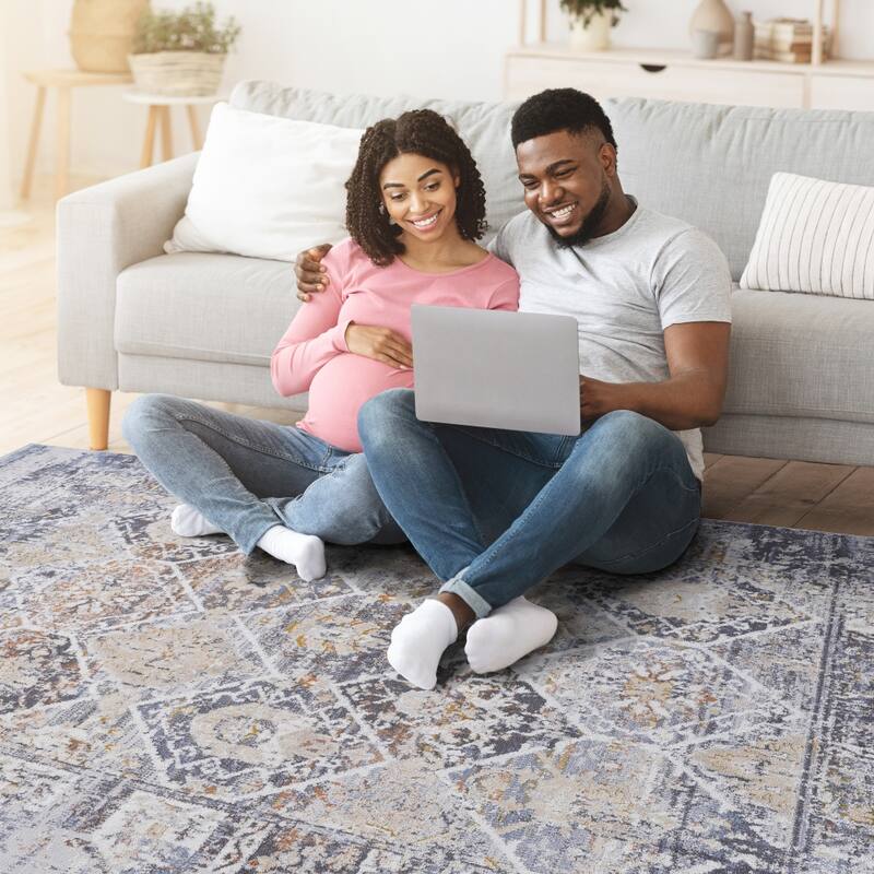 2X8 Living Room Bedroom Dining Home Office Stain Resistant Area Rug - 2' x 6' Runner