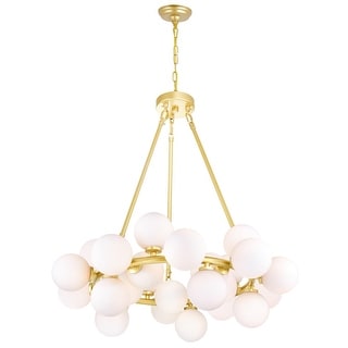 Arya 25 Light Chandelier With Satin Gold Finish - Satin Gold
