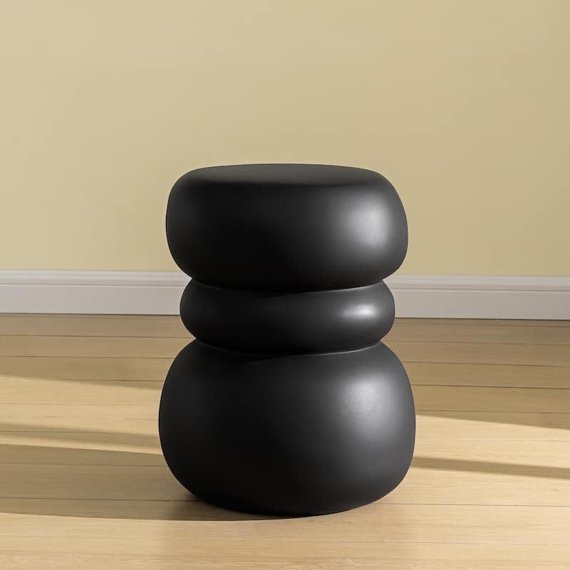 Round Stone Side Table End Table