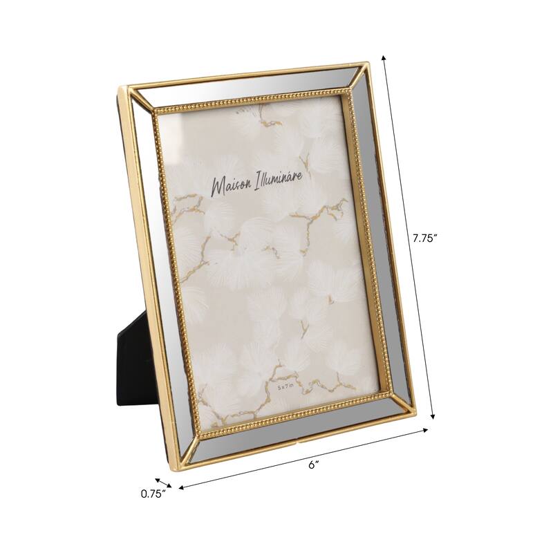 Resin Glass Photo Frame Modern Glam Style Sleek Decorative Detailing