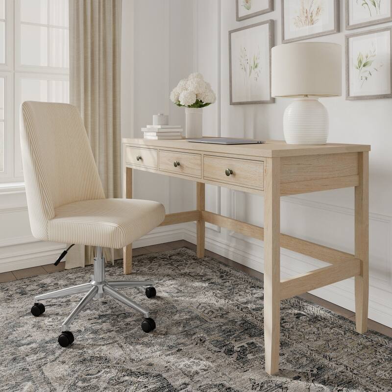 Martha Stewart Home Office Desk with 3 Drawers and Tapered Legs