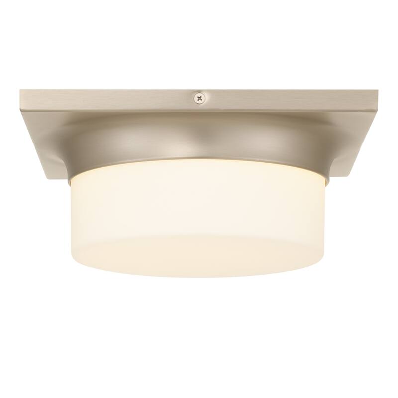 10-in Antique Brass LED Flush Mount