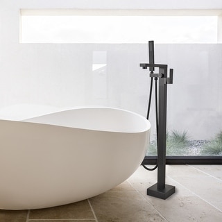 Freestanding Floor Mount Bath Tub Faucet with Handheld Shower