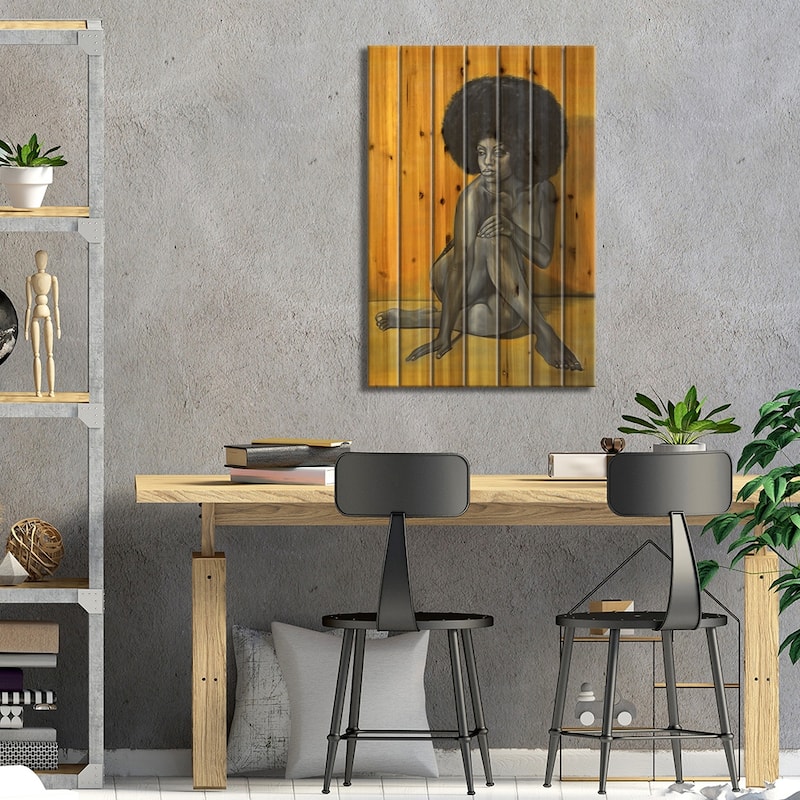 Black Essence Print On Wood by Damola Ayegbayo - Multi-Color