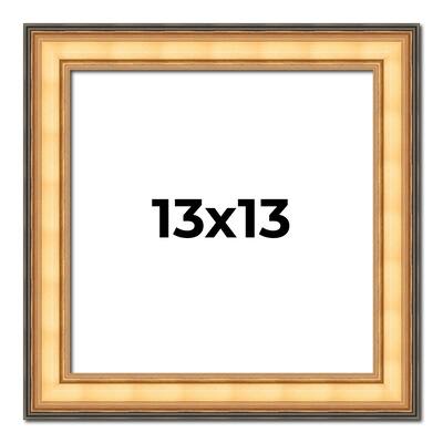 13x13 Frame Gold Plein Aire Solid Wood Picture Frame Width 2 Inches |