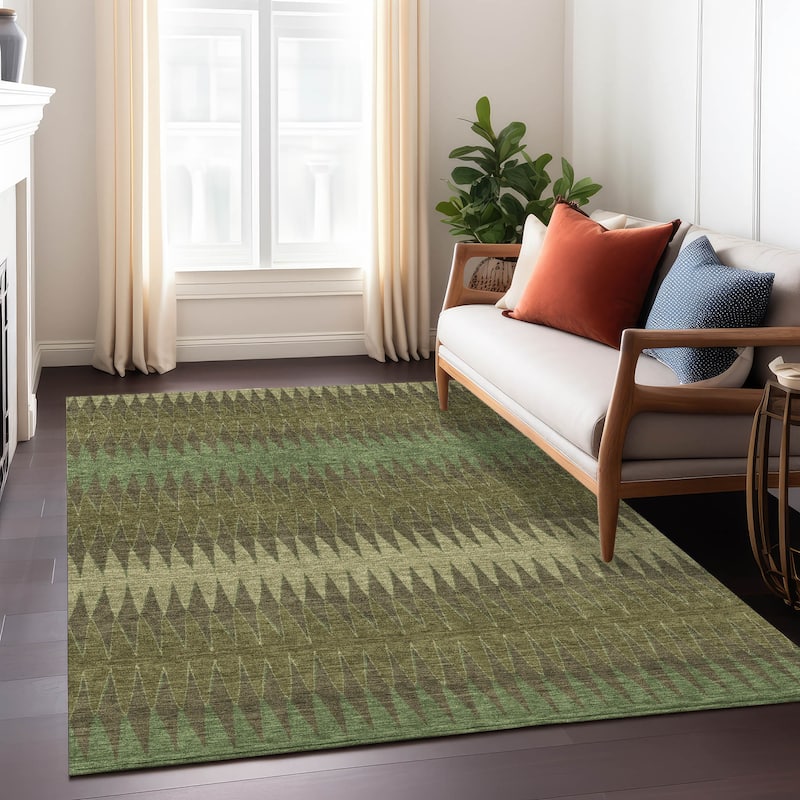 Machine Washable Indoor/ Outdoor Chantille Contemporary Rug
