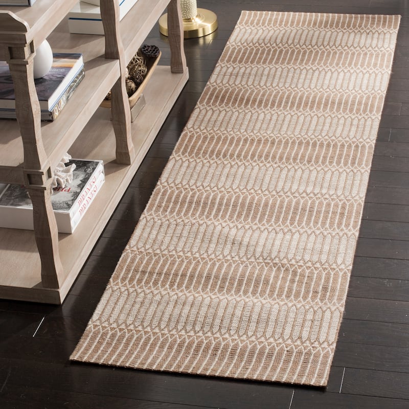 SAFAVIEH Handmade Marbella Þoranna Modern Viscose Rug - 2'3" x 8' Runner - Brown