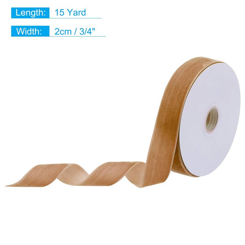 Velvet Ribbon Single Face Spool Silky for Gift Wrapping Bow Decoration - Dark Brown - 3/4 Inch x 15 Yard