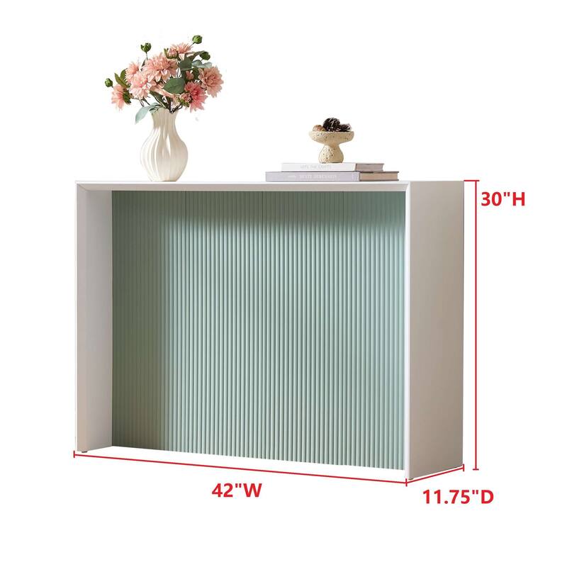 Lira Contemporary Wood Ripple Front Console Table