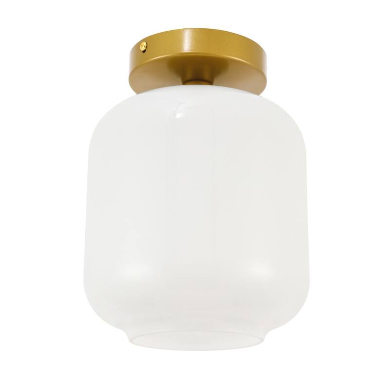 Collins 1-light Glass Cylinder Shade Flush Mount Fixture