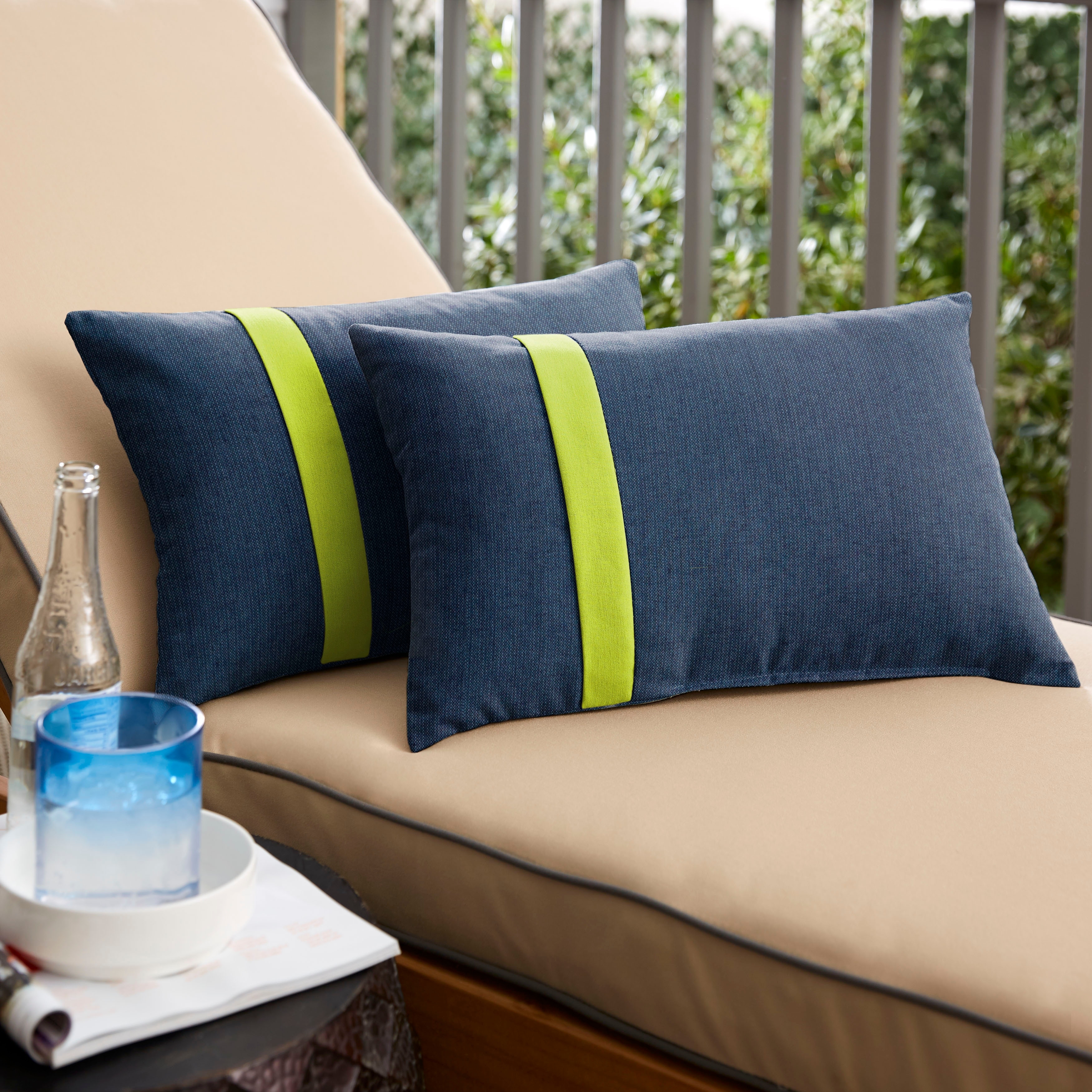 Sorra Home Sunbrella Outdoor Single Large Flange Pillow Set of 2