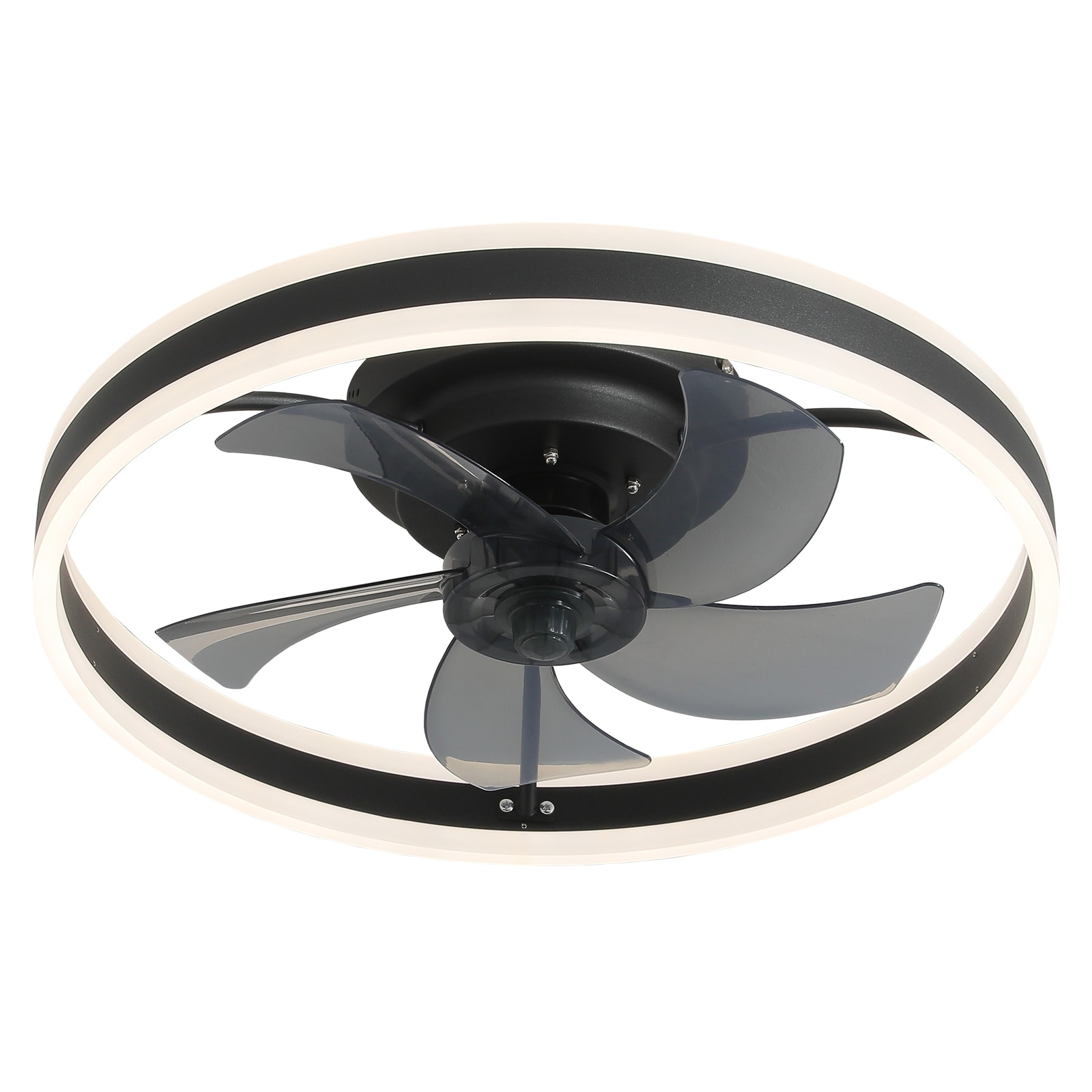 Flush ceiling fan with outlet light and remote