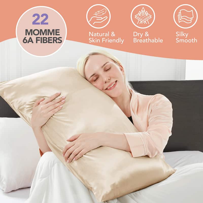 Deconovo 100% Pure Mulberry Silk Pillowcase With 22 Momme 6A High Grade Fibers