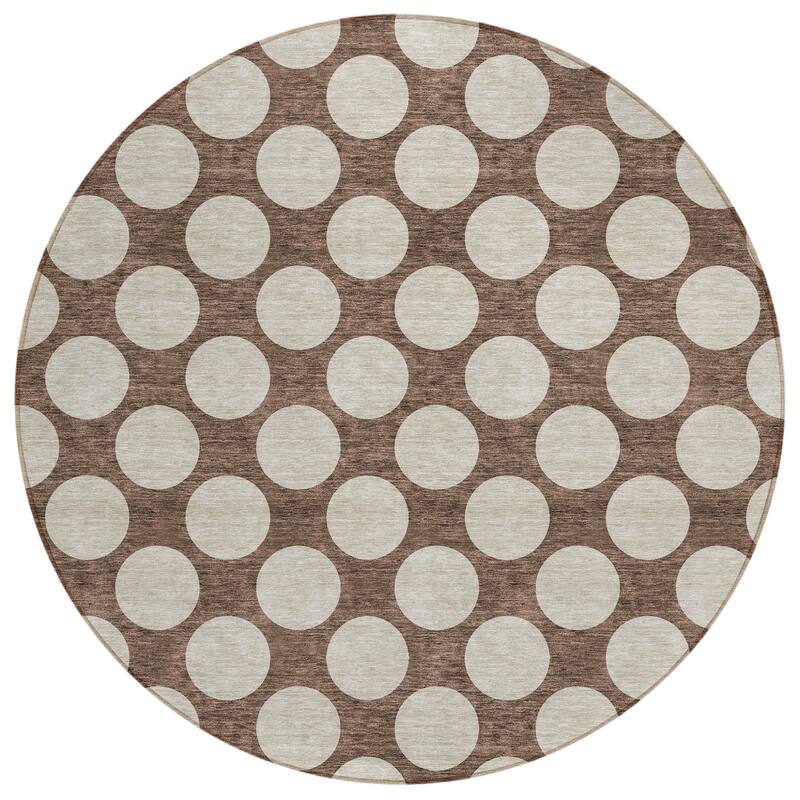 HomeRoots Polka Dot Transitional Rectangle Outdoor Rug