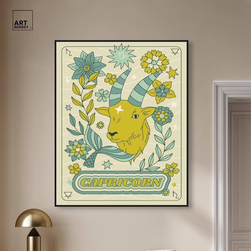 Capricorn Stars Card Canvas by Art Remedy