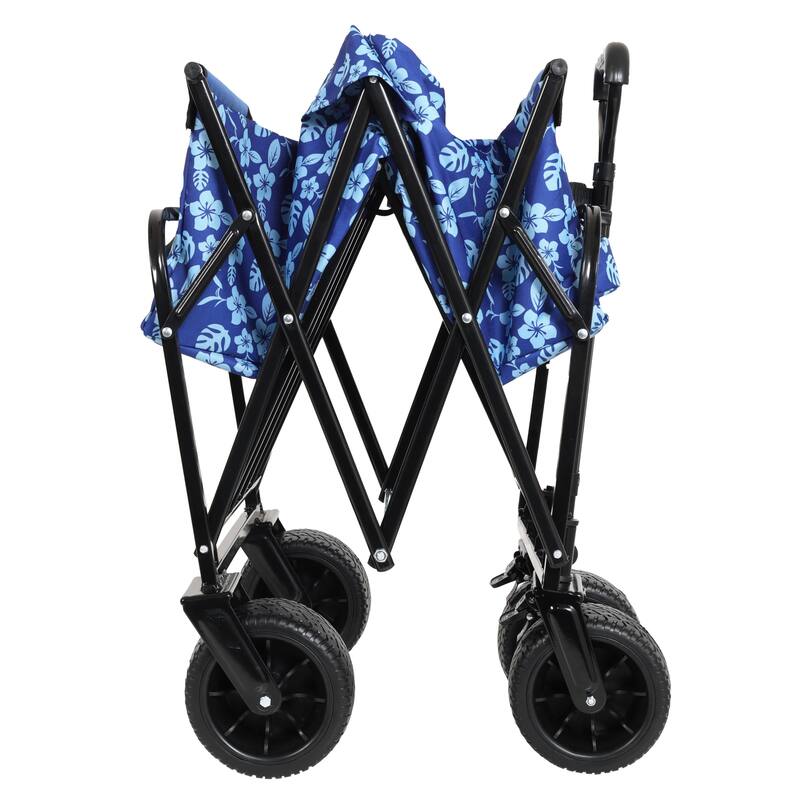 440lbs Collapsible Foldable Wagon Cart, Beach Wagon Utility Cart Utility Wagon Grocery Cart