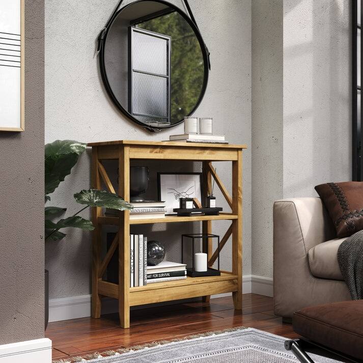 Wood Shelf Unit 3 Tier Corona Collection | Furniture Dash