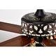 preview thumbnail 13 of 15, Lars Black Tiffany Style Two Tiered Lighted Ceiling Fan White and Copper Shade with Remote Control - WhiteCopper