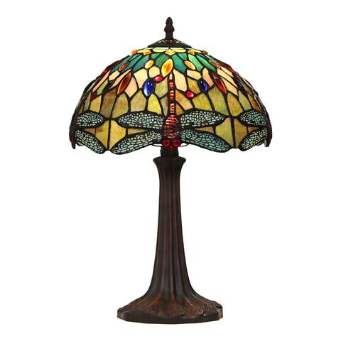 Tiffany-Style Dragonfly Design 1-light Dark Bronze Table Lamp