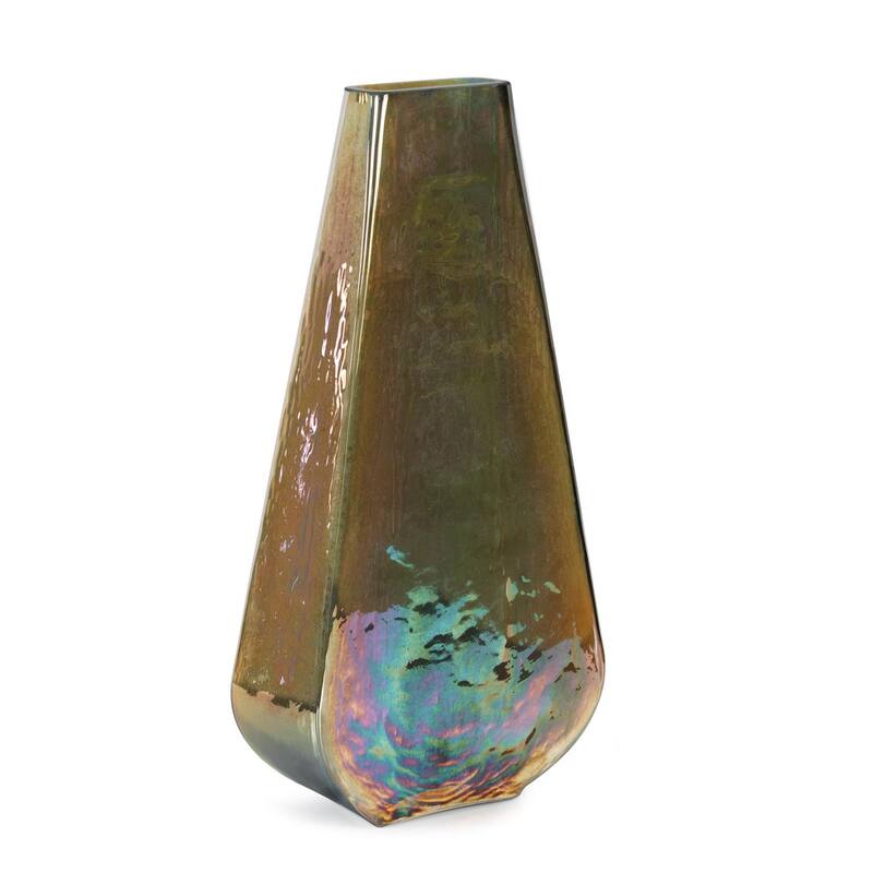 Allan Andrews Handmade Contemporary Burnished Iridescent Decorative Glass Vase