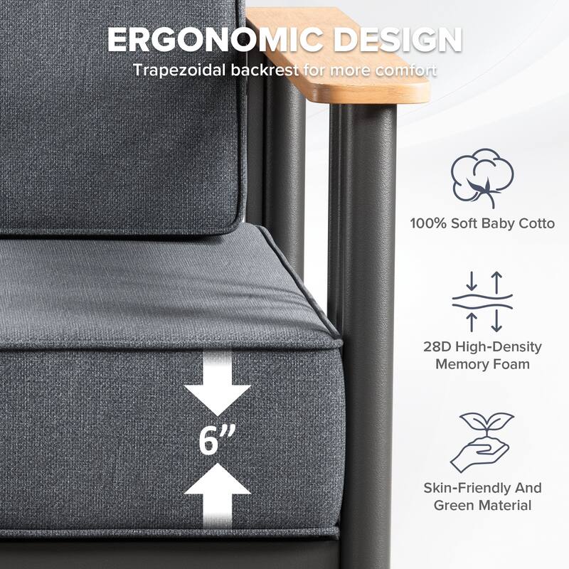 Gymojoy Patio Swivel Chairs with 6" Cushions Set of 2, 360° Swivel Rocking Outdoor Chairs for Porch, Poolside
