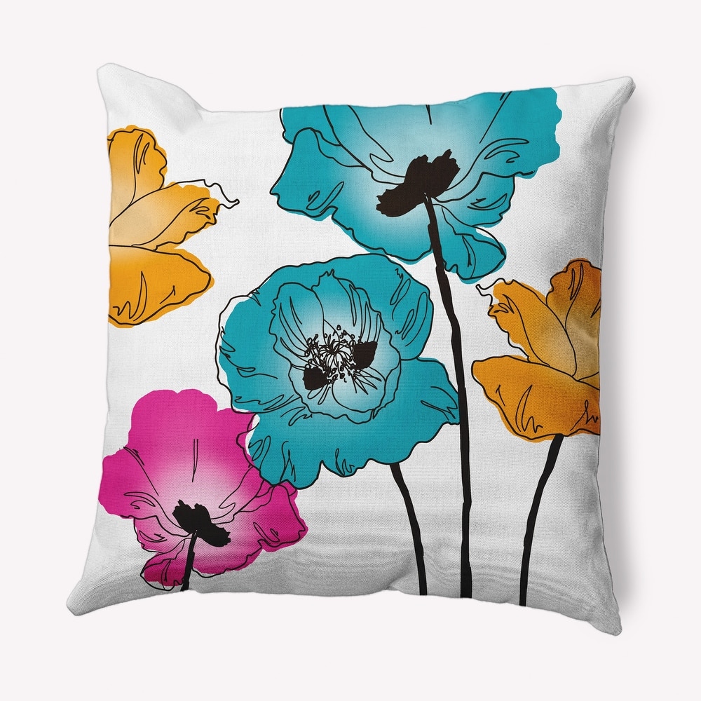 Popping Poppies Decorative Throw Pillow