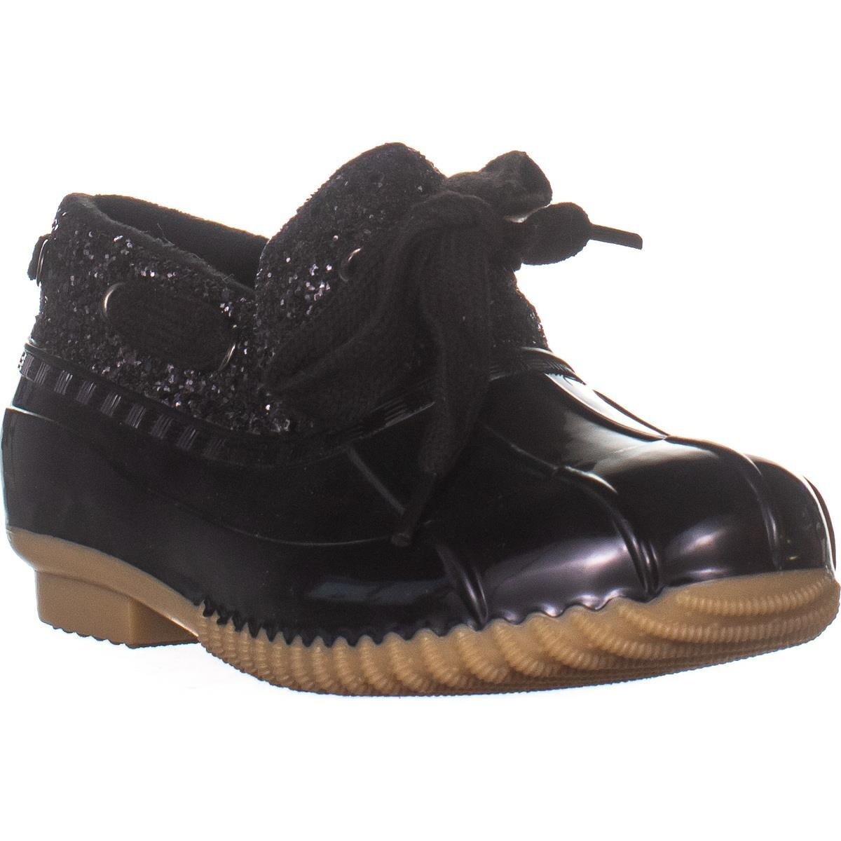 black glitter duck boots