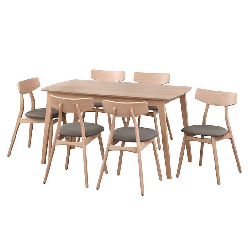 Simple Living Solid Beechwood Cadiz 7-piece Dining Set - Light Grey/Beech