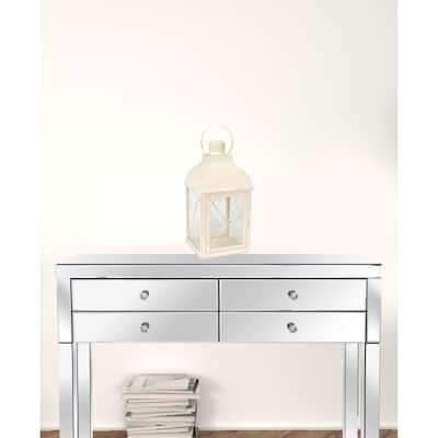 HomeRoots Set Of Three White Flameless Floor Lantern Candle Holder - 12