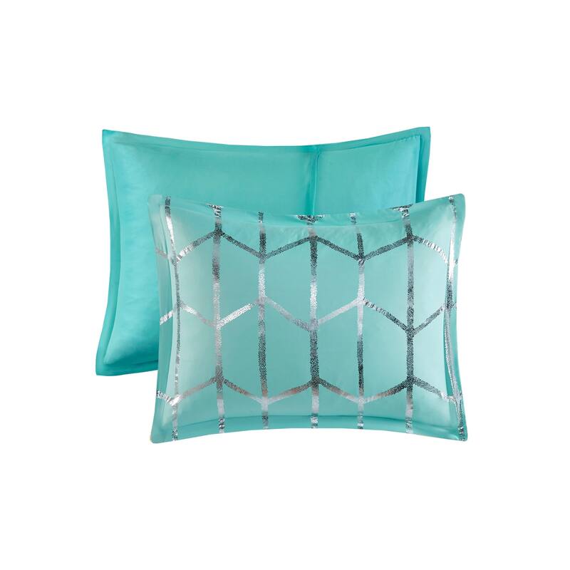 Intelligent Design Khloe Metallic Printed Duvet Cover Set