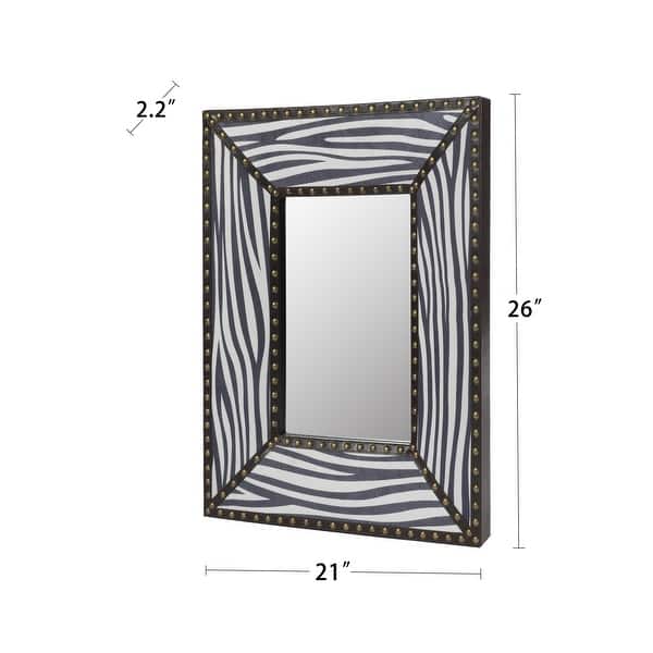 dimension image slide 0 of 6, Rectangle Rivet Decorative Wall Hanging Mirror