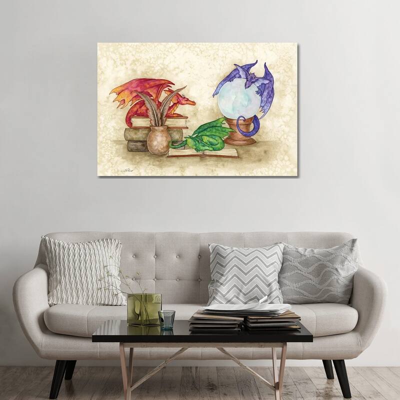 iCanvas "Dragons In The Library" by Amy Brown Canvas Print - 32x48x1.5