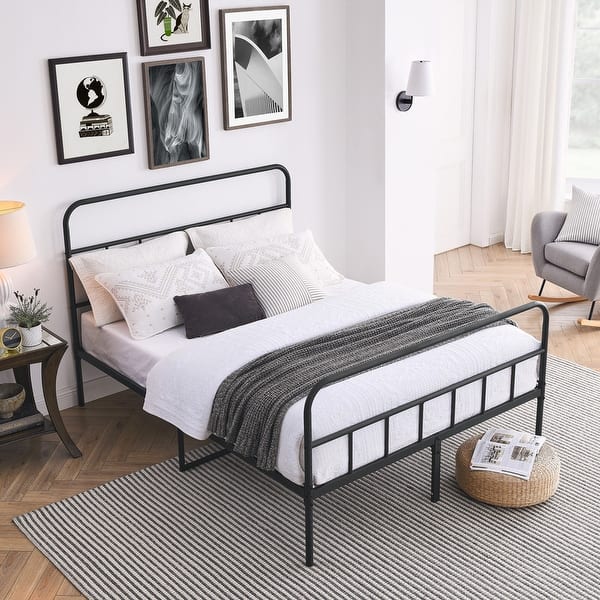 Twin/Queen/King Iron Bed Frame with Headboard and FootboardBlack On Sale Bed Bath & Beyond