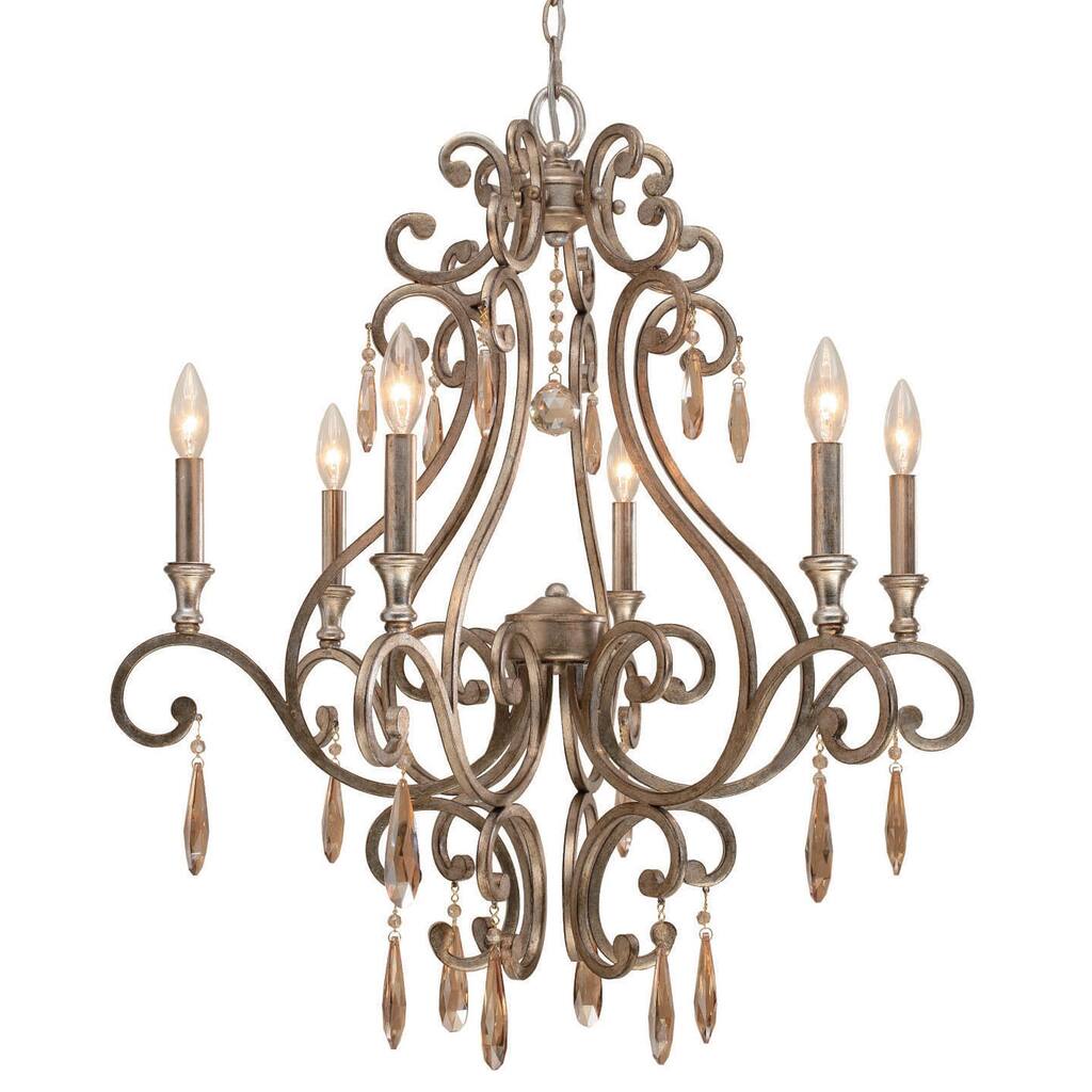 Shelby 6 Light Distressed Twilight Chandelier - 28'' W x 30'' H