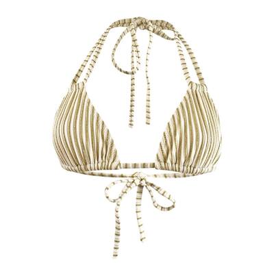 Solid & Striped Women's Metallic Triangle Separates Swim Top (L, White/Gold)