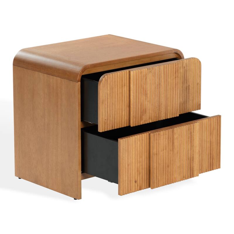 SAFAVIEH Couture Vitale Reeded Wood Nightstand