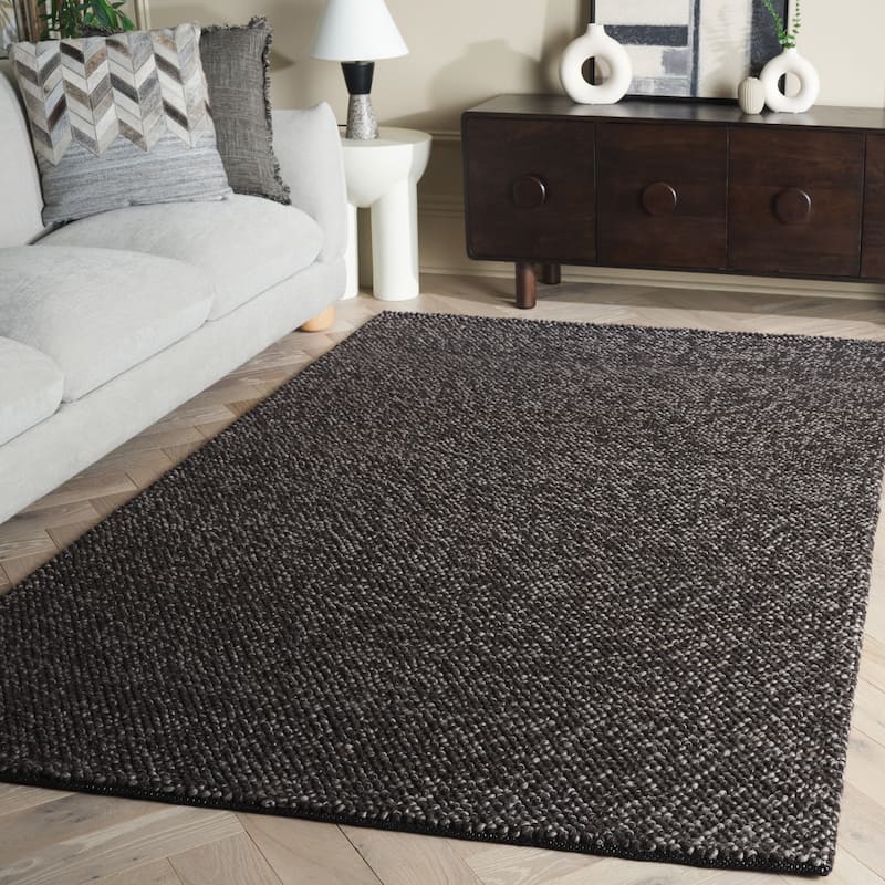 SAFAVIEH Handmade Natura Eduina New Zealand Wool Rug - 6' x 9' - Black/Grey - Rectangle