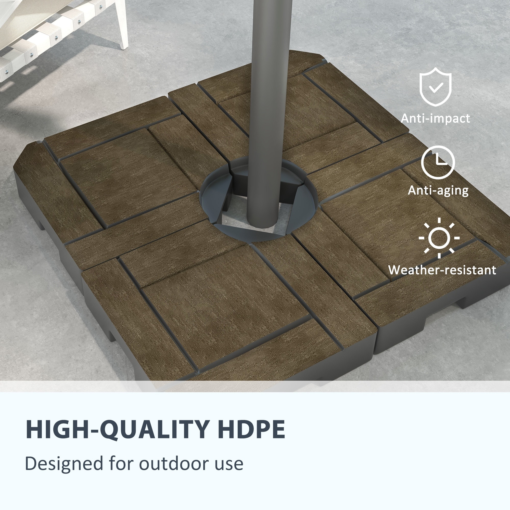4 pcs 238lb patio cantilever offset umbrella base weight stand panel base Outsunny Cantilever Umbrella Base 175