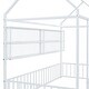 preview thumbnail 11 of 10, Twin Metal House Bed Frame with Storage Shelves and Fence Design