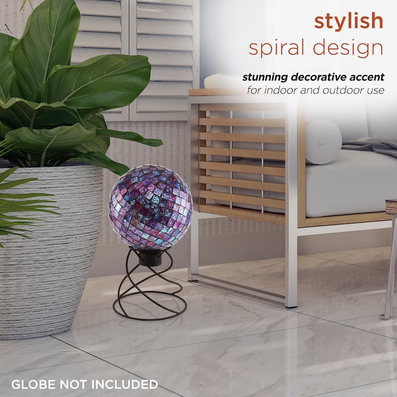 Alpine Corporation 8" Tall Indoor/Outdoor Spiraling Metal Gazing Globe Display Stand