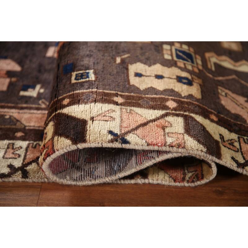 Hand Knotted Oriental 100% Wool Carpet Traditional Tribal Coral Bakhtiari Area Rug - 10' 6'' X 6' 6''