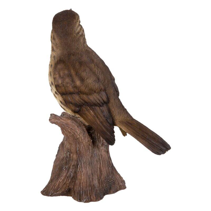 7.75" Sound Activated Standing Songbird Outdoor Garden Statue