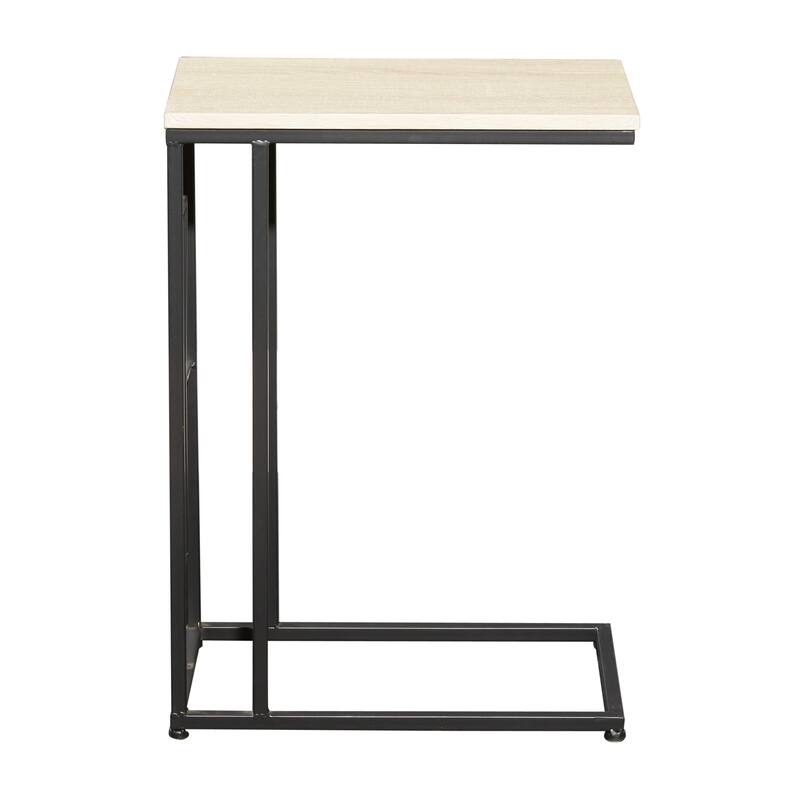 Metal C-Shaped Accent Table with Black Metal Base - Roche River Decor