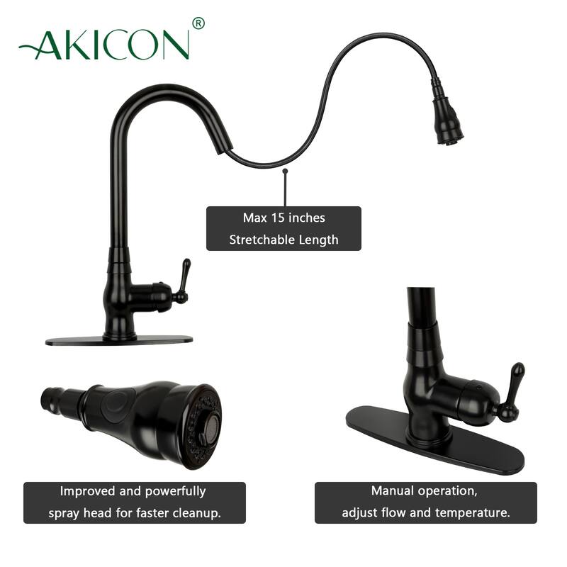 Copper Kitchen Faucet with Single Handle and Pull Down Sprayer