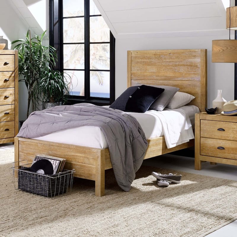 Grain Wood Furniture Montauk Distressed Solid Wood Panel Bed