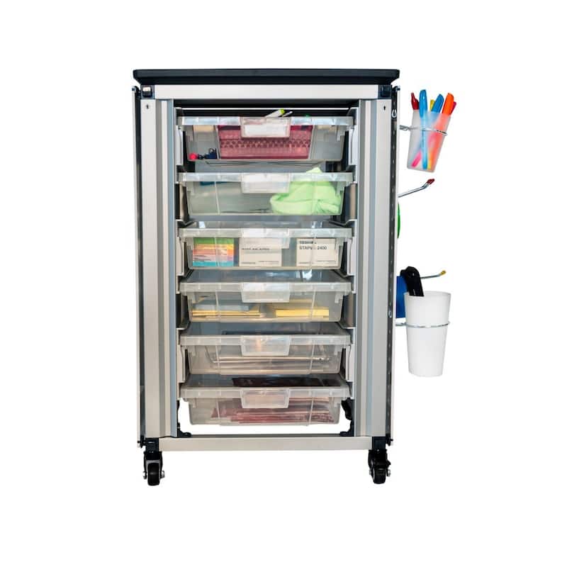 Modular Classroom Storage Cabinet - 4 stacked modules with 24 small bins